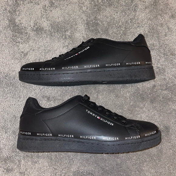 Tommy Hilfiger Other - NOWT Tommy Hilfiger Black Pleather Sneakers Size 10.5